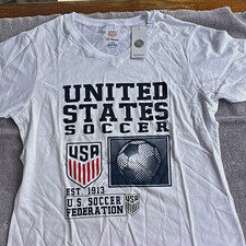 USA Soccer Shirt White Size L U.S. Soccer Federation EST. 1913 Graphic Tee
