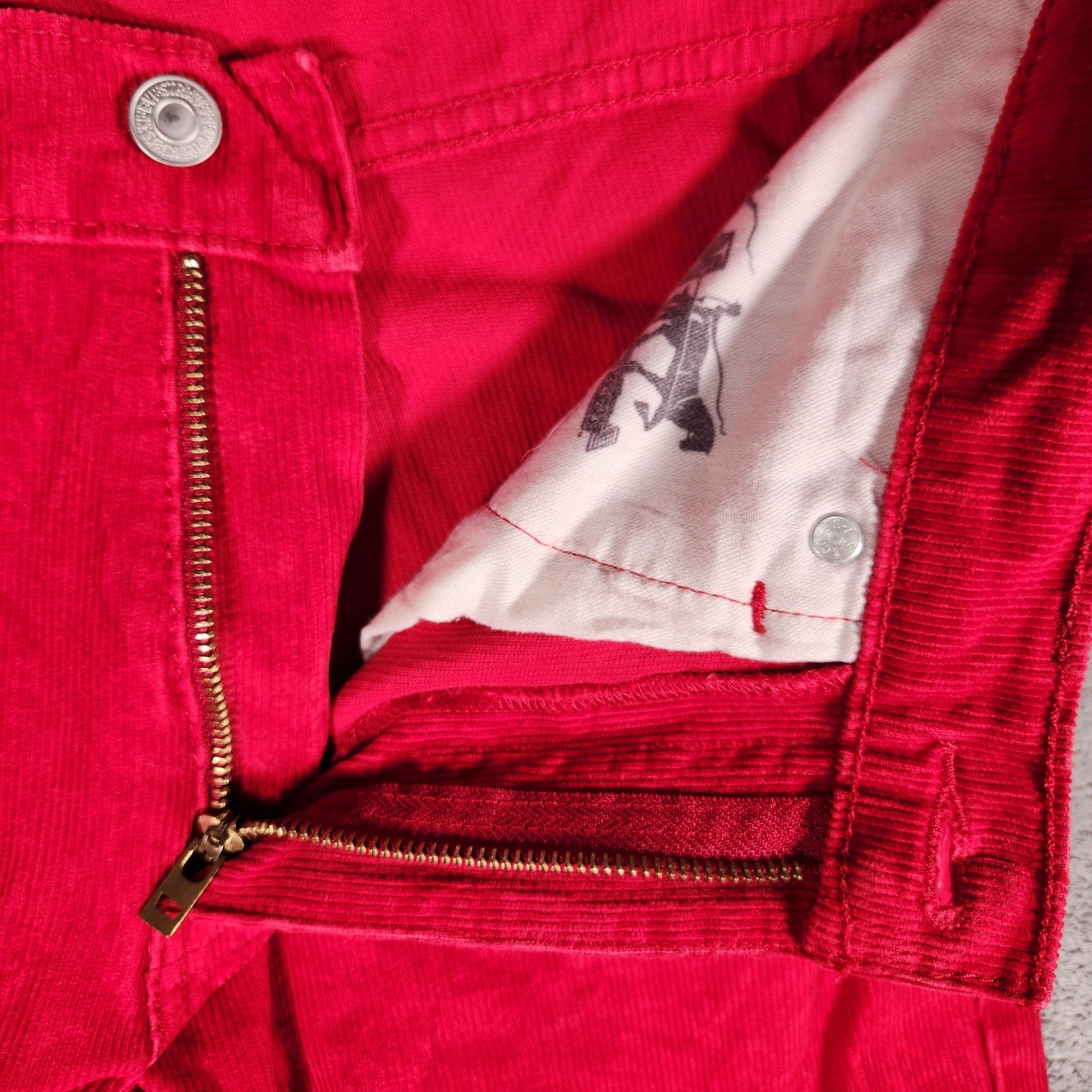 Levi's 511 Slim Fit Corduroy Pants Mens 31x32 Red Excellent Ribbed Cords image 6