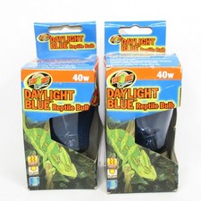 Zoo Med Daylight Blue 40W Reptile Bulb Heat UVA Lamp - Set of 2 New in Box