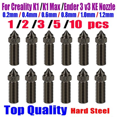 Düsen für Creality Ender 3 V3 KE / K1 / K1 Max   gehärteter Stahl   0,2 1,2 mm.