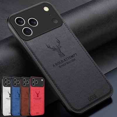 For iPhone 17 16 Pro Max Air 15 14 13 12 Deer ShockProof PU Leather Case Cover