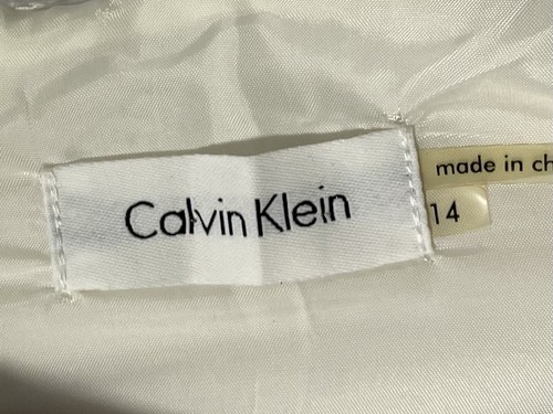 Calvin Klein Elfenbein Schwarz Streifen Ärmellos Rundhals Etuikleid Knie 14 - Bild 7 von 10