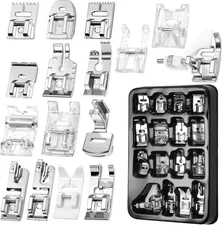 16 Pcs Presser Foot Set for Singer Brother Janome Low Shank Sewing Machines