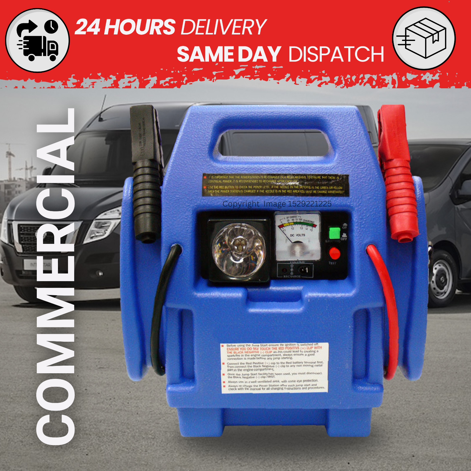 10Ah 12V Portable Power Station & Emergency Jump Start 300PSI Air Compressor - Image 5
