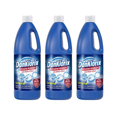 3 x Dan Klorix Hygiene Reiniger Aktiv Chlor Original 1,5 Liter