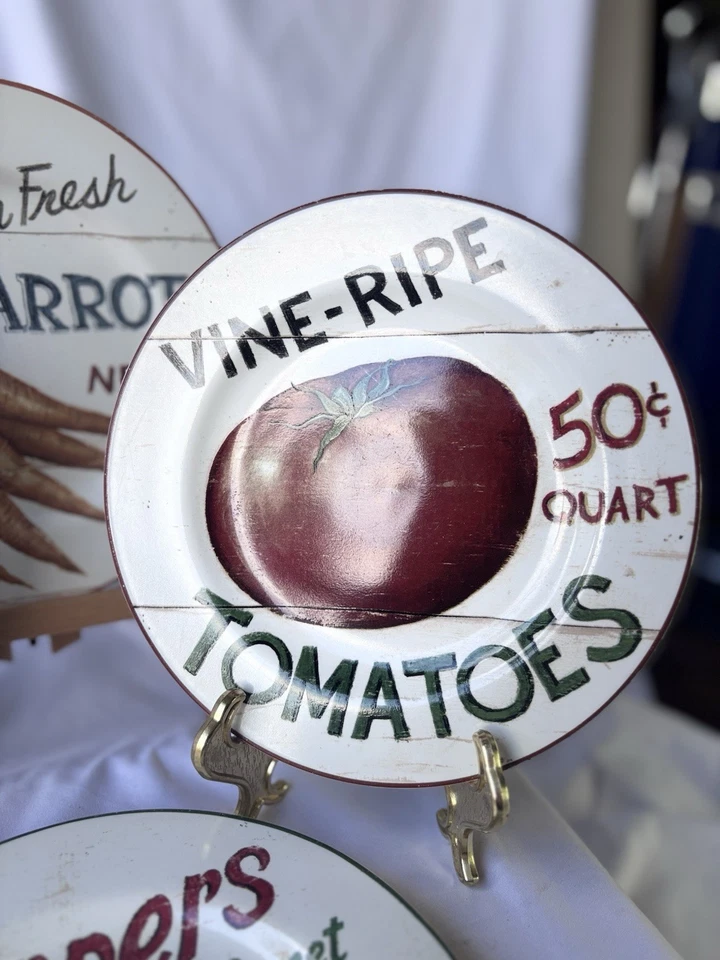 The Sakura Mesa Granja Soporte Verduras 8.5" Platos por David Carter Marrón 4 piezas Foto 2 de 4