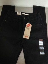Levi's 721 High Rise Skinny Jeans Size 2 Black Stretch Denim Women 26 x 30
