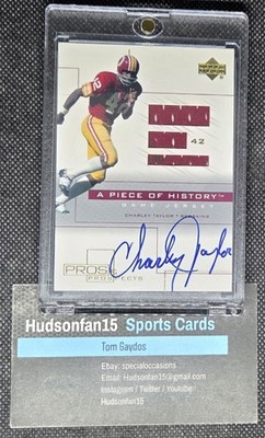 Charley Taylor 2001 Upper Deck Pros & Prospects A Piece of History #CT-AJ Auto