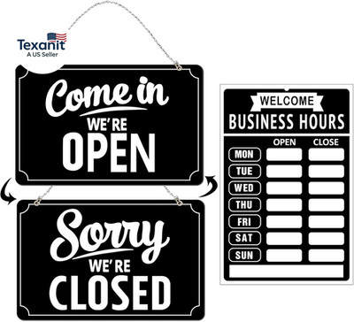 Open Closed Signs Business Hours Sign Set for Window Door Open Signs for Busines