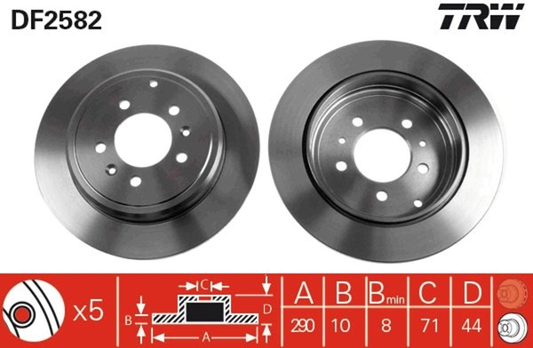 2X TRW Bremsscheibe DF2582 FüR Peugeot 605 6B 16V Turbo 12V Diesel-image