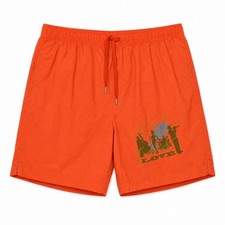 Playboy x PacSun Love Nylon Swim Trunks Neon Orange Large