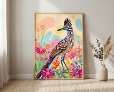 Colorful Roadrunner Art Print Modern Geometri...