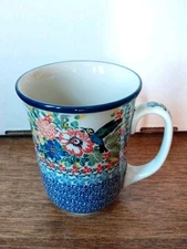 Polish Pottery Bistro Mug  Floral Ceramika Artystyczna T. Liana
