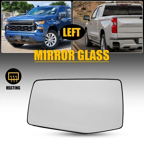 For 2019-2023 Chevrolet Silverado GMC Sierra 1500 Mirror Glass Heated LH Side