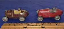 vtg 2 BARCLAY Open Wheel RACE CARS Pre War METAL WHEELS Nice SHIPPING INCLUDED 2