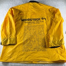 Rare Vintage ACADIA Woodstock 94 1994 Music Festival Rain Jacket 90s Yellow L