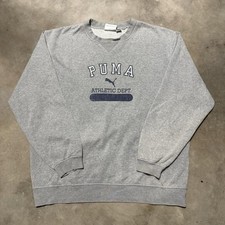 Vintage PUMA Athletic Dept Crewneck Sweatshirt Men’s Size L Gray 2000s Skater