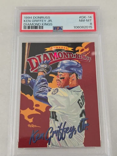 1994 KEN GRIFFEY JR. DONRUSS DIAMOND KINGS #DK-14 PSA 8