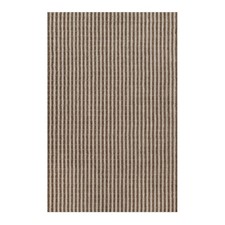 6'x9'2" Chocolate Brown Vertical Stripes Design Natural Wool Hand Loomed Rug