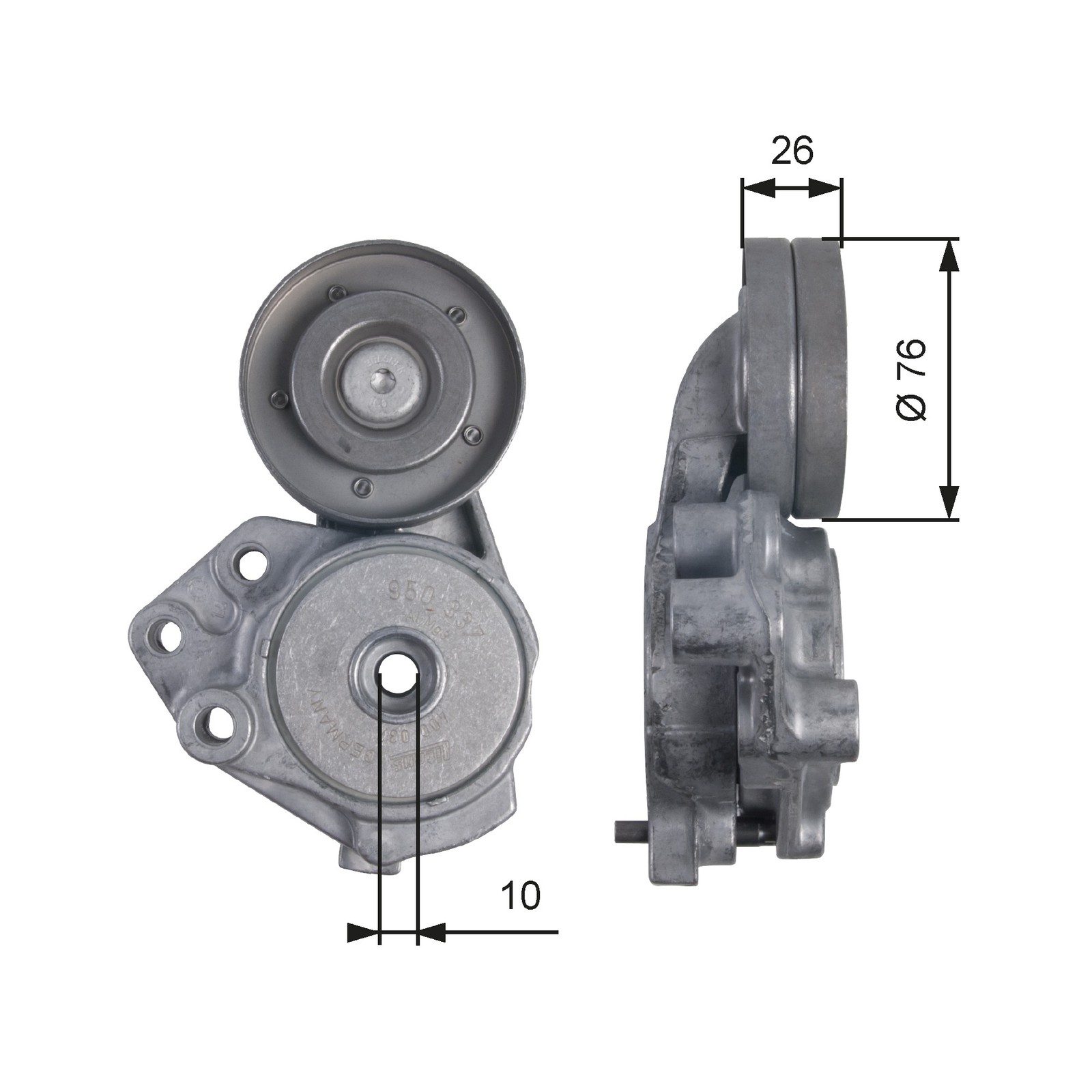Upper GATES-OE T39173 Belt Tensioner, V-ribbed belt for AUDI,SEAT,SKODA,VW