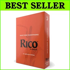 Rico Baritone Sax Reeds Strength 3.5 - 10-Pack for Powerful Performance