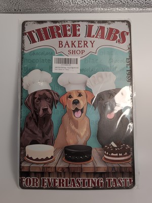 Three Labs Bakery Shop-Steel Decor Sign 12x8