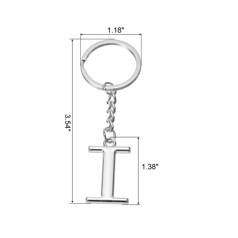 Llavero Letra Inicial Letra I Llavero Colgante Llavero Plata Foto 2 de 4