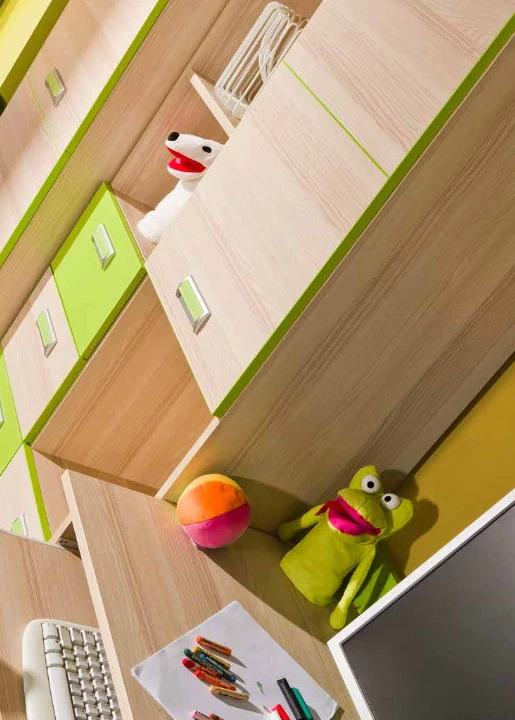6 tlgs. Jugendzimmer Schlafzimmer Modernes Kinder Zimmer Schrank Tisch Bett Neu - Bild 2 von 4