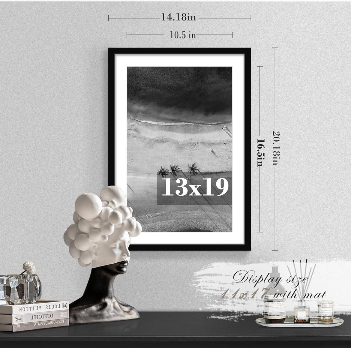 Set of 2 13 x 19 inch picture frames, for 11 x 17 inch photos