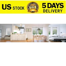 38.5"W x 84"H Gray Cordless Vinyl Mini Window Blinds 1" Slats