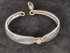 Vintage Holmes & Edwards FORK SPOON BRACELET Silver-Plated IS Clasp Flowers