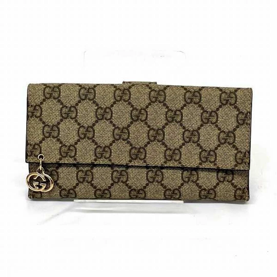 Gucci Gg Supreme 212104 W Crochet Portefeuille Long Femme Occasion