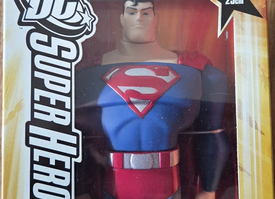 NEW DC SUPERMAN JUSTICE LEAGUE UNLIMITED FIGURE 10" SILVER LOGO & BELT 2005 NEW - Image 2 of 4