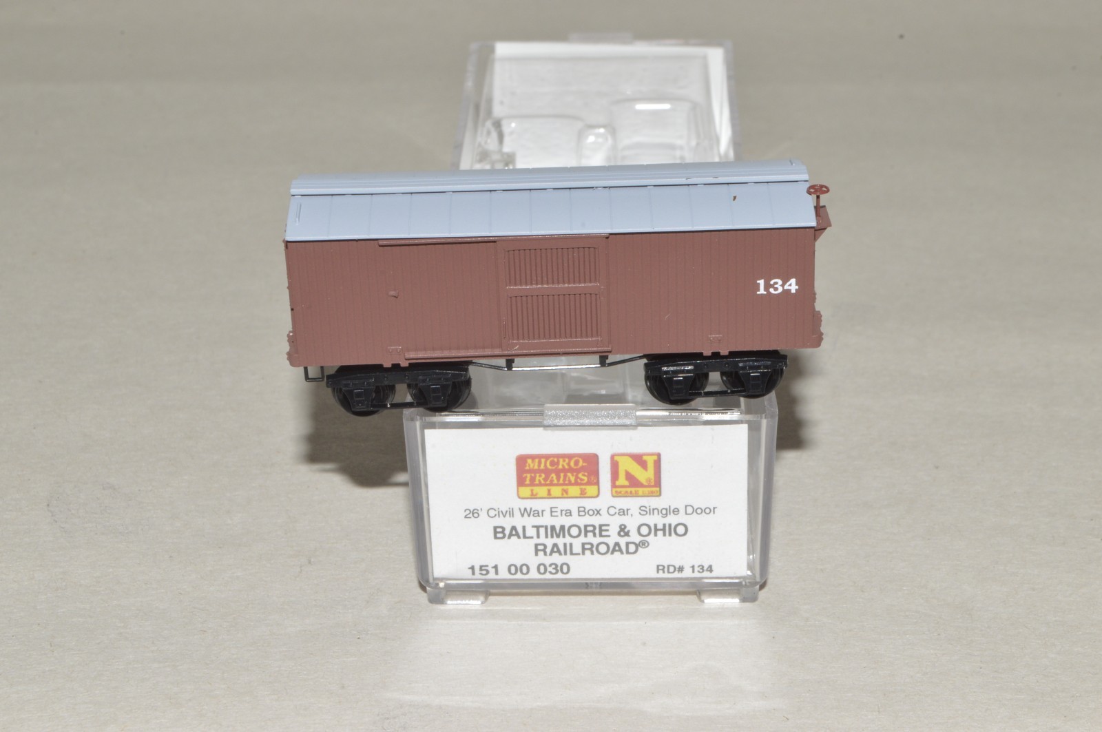 N scale Micro-Trains Line Baltimore & Ohio RR civil war 26' box car