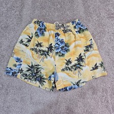 Tommy Bahama Swim Trunks boys Large Yellow Floral Mesh Lined Beach