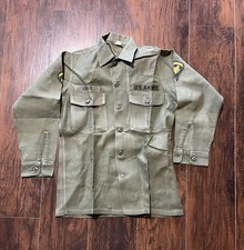 Vintage 60s US Army Shirt OG 107 Sateen Military Vietnam Mens Size 14 1/2 X 31
