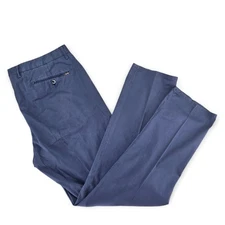 Zanella Noah Navy Blue Stretch Cotton Blend Casual Dress Chino Pants Mens 38x31