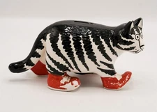 Vtg Kliban Cat Ceramic Coin Piggy Bank by Sigma 70s Stopper Red Sneakers Shoes