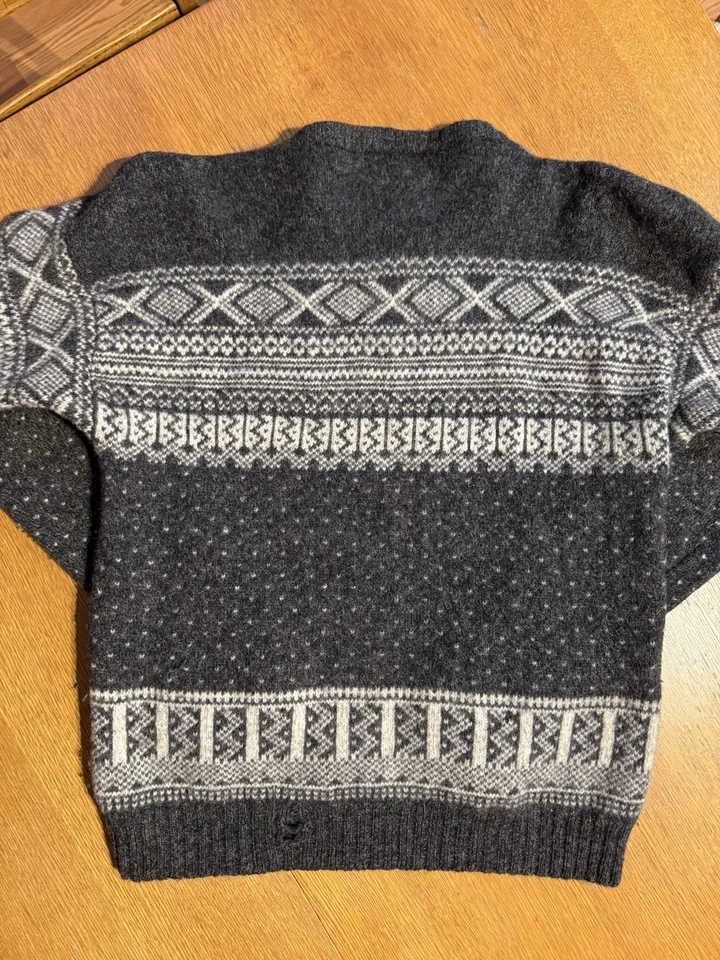 Suéter de Colección Años 90 Woolrich Cuello Redondo Lana Fair Isle Para Hombre Mediano Hecho en EE. UU. Foto 4 de 4