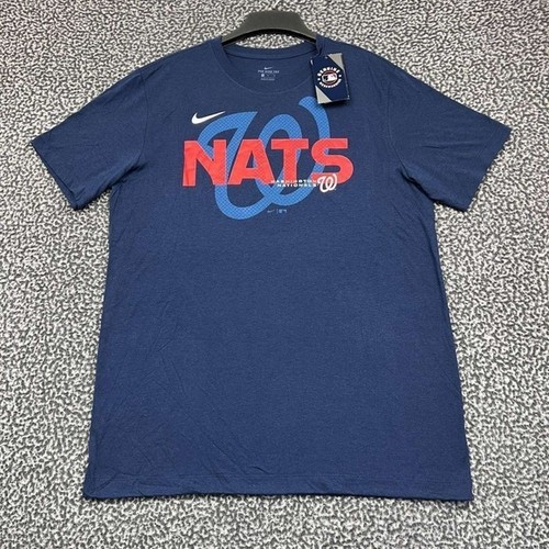 Chemise Nike Washington Nationals homme grande bleue manches courtes col rond neuve L - Photo 1/8