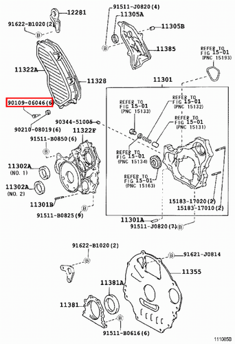 Genuine Picnic CXM10 CLM20 RAV4 CLA21 CLA20 2.0 2.2 Timing Cover Bolt - Picture 8 of 20