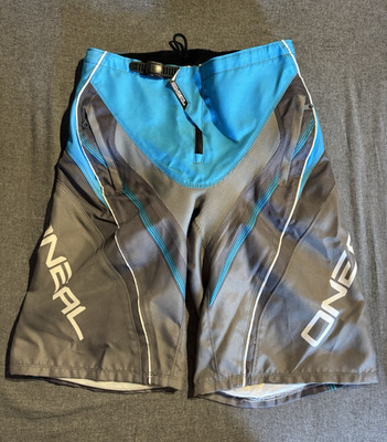 O'Neal Element Herren Biker-Shorts Gr. 30 Grau/Blau Reißverschluss Logo