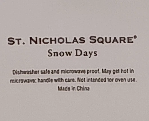 St. Nicholas Square Snow Days Snowmen Platter Excellent Used Condition 16-1/4”L - Image 2 of 3