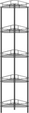 5 Tier Floor Standing Corner Shower Caddy Organizer Shelf with Hooks, Bathroom S