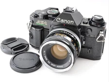 Canon AE-1 Program Black 35mm SLR Film Camera FD 50mm F/1.8 O Excellent5 Japan