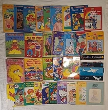 Vtg Coloring Activity Paint Sticker Educational 123&ABC Dot Puzzles Books 33 Lot