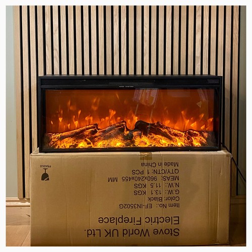 883mm Wide / 35" Designer Insert Media Wall Electric fireplace