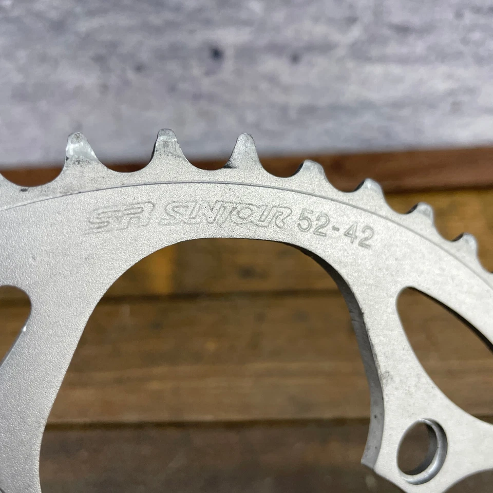 Plato Suntour Vintage 52 Dientes 130 BCD 52t Aleación Plata Anodizado Años 90 00 Foto 2 de 4