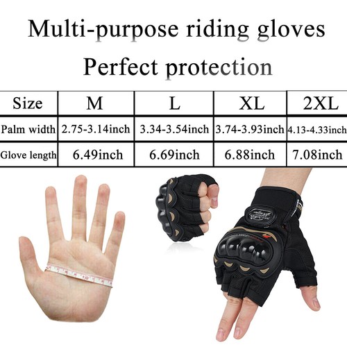 Men Women Half Finger Fingerless Motorcycle Gloves for Dirt Bike Motocros Riding - Picture 2 of 20