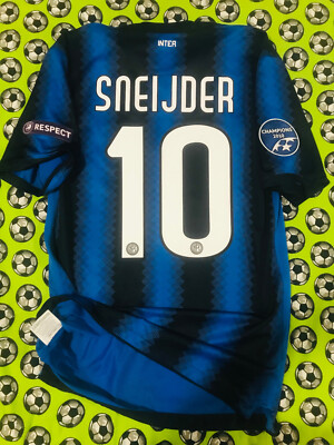 RARE Nike Inter Milan Home Soccer Football Jersey 2010 2011 Wesley Sneijder S